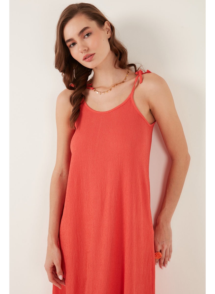 Regular Fit Rope Strap Long Dress Women's Dress 5865732