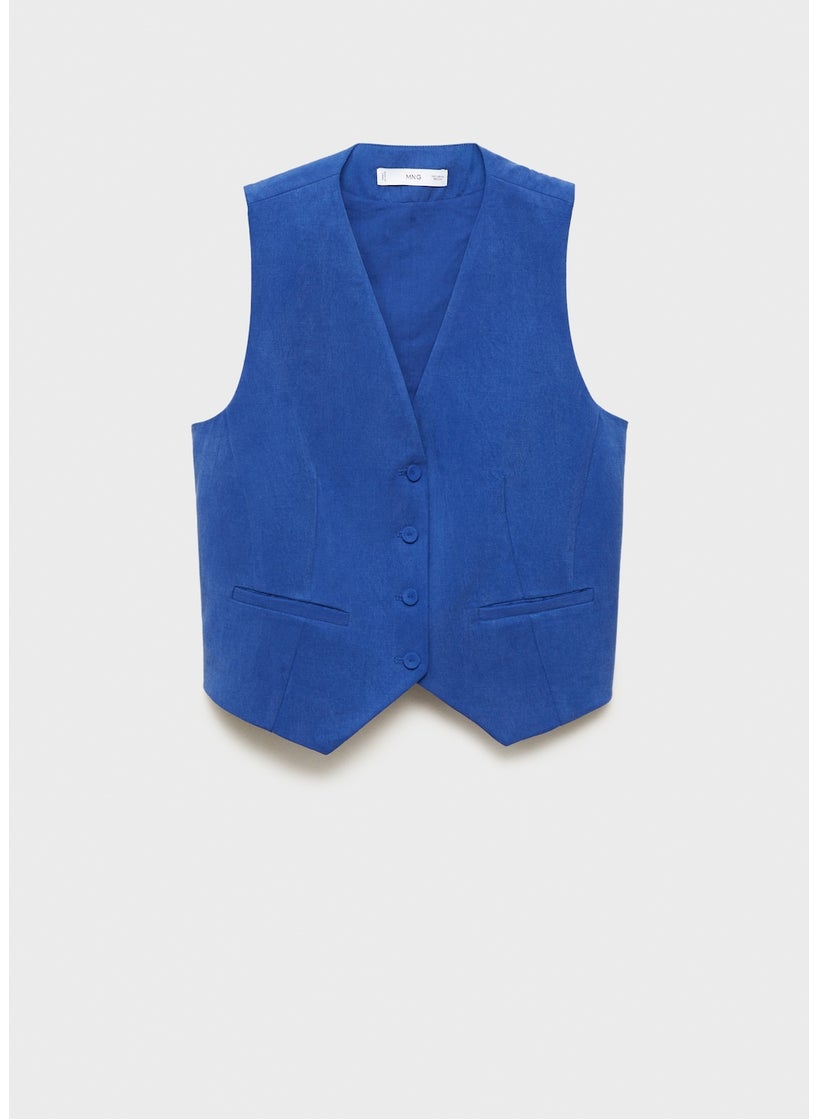 Straight Lyocell Suit Waistcoat