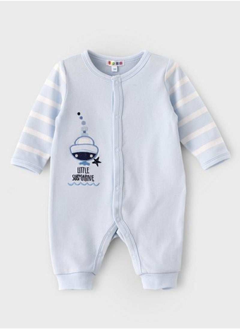 Infant Printed Sleepsuit With Cap & Bib