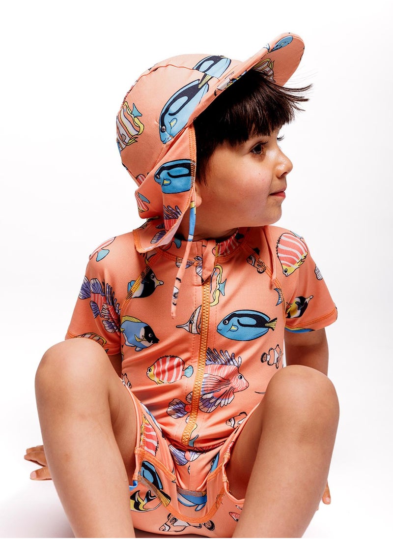 UV50 sun hat with fish