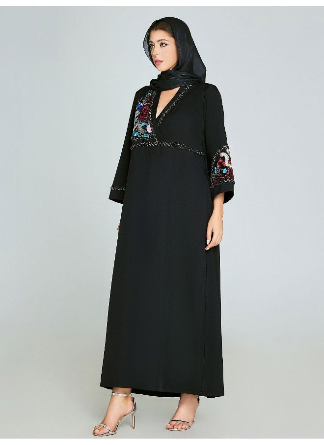 Black Hand Embroidered Robe