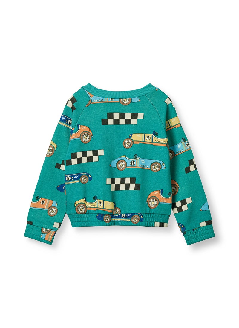Sweatshirt with race cars