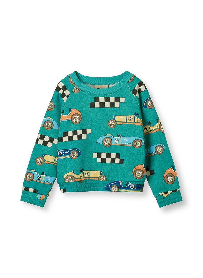 Sweatshirt with race cars