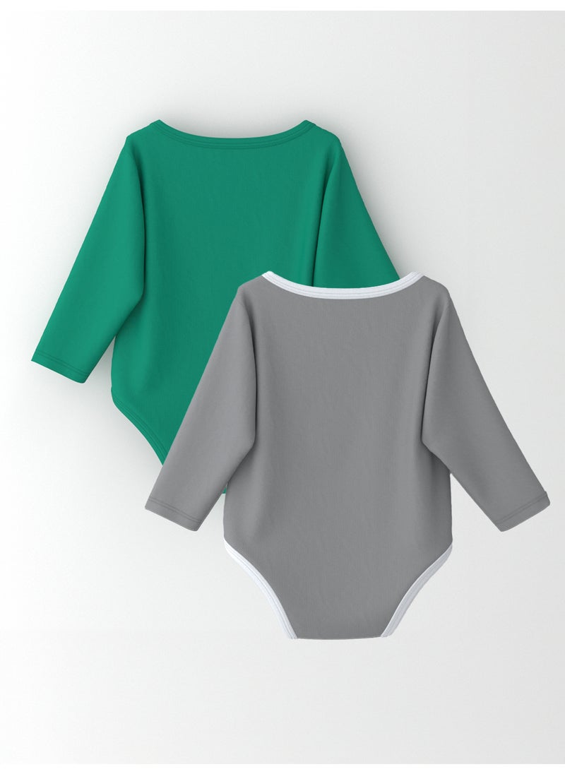 Nautinati Girls' Cotton Printed Pack of 2 Bodysuit
