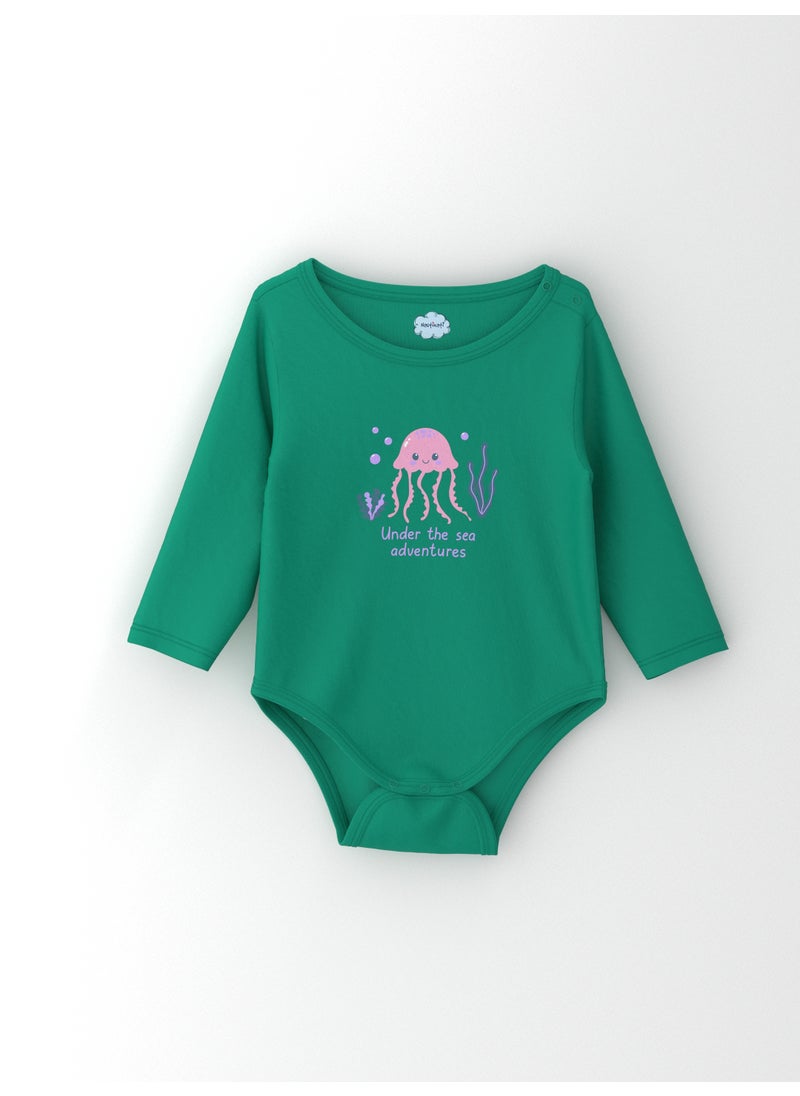 Nautinati Girls' Cotton Printed Pack of 2 Bodysuit