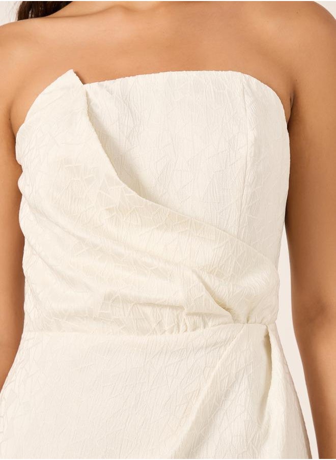 Bandeau Neck Sleeveless A-Line Midi Dress