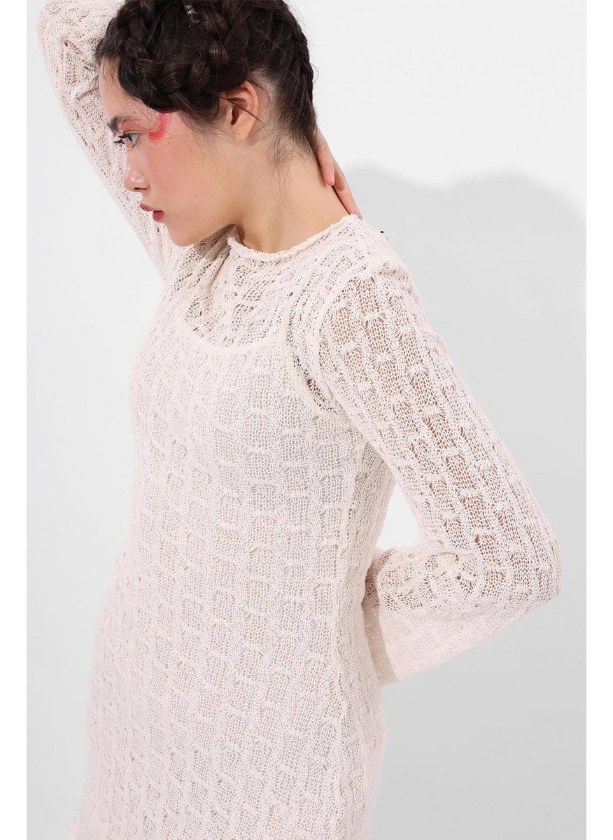 Women's Ecru Lined Dress