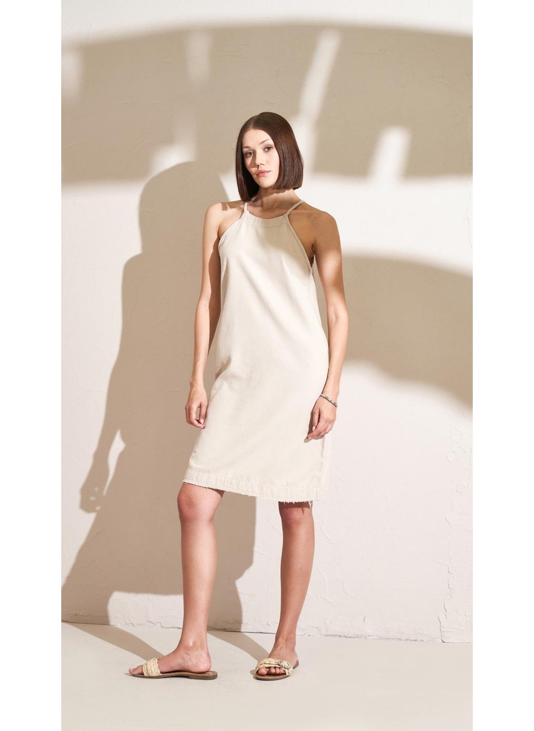 Women's Stone Rope Strap Tassel Hem Short Dress