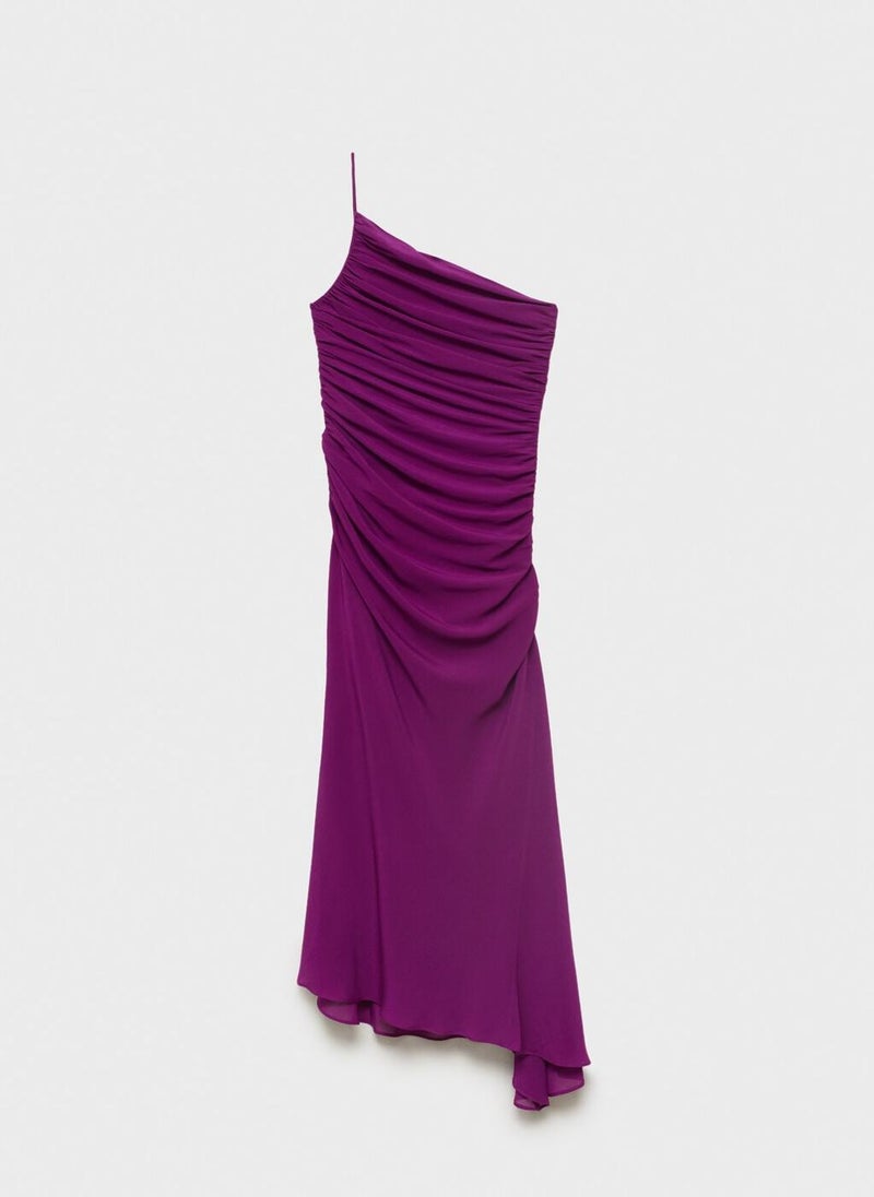 Asymmetrical Dress With Gathered Sides