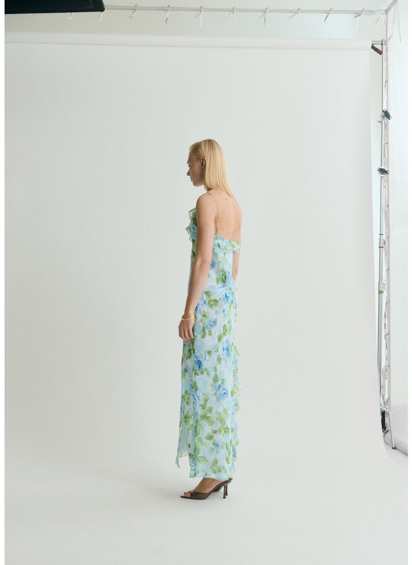 Ruffled Floral Print Dress
