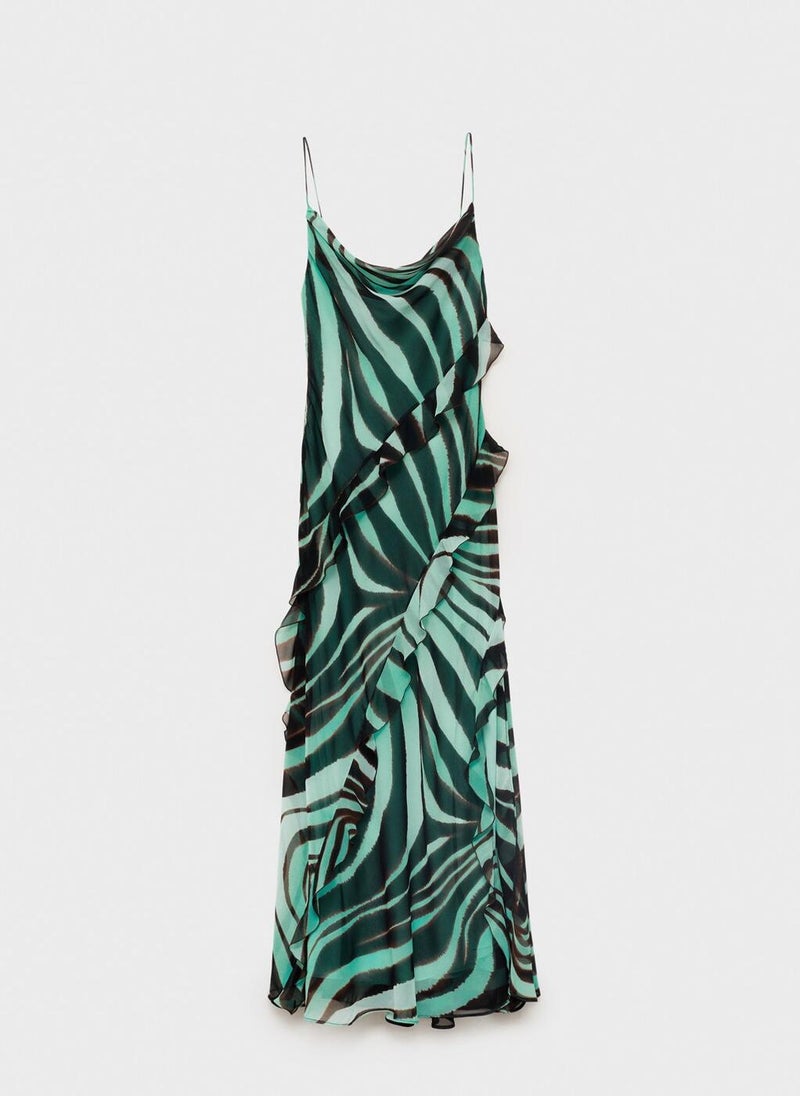 Zebra-Print Dress With Ruffles