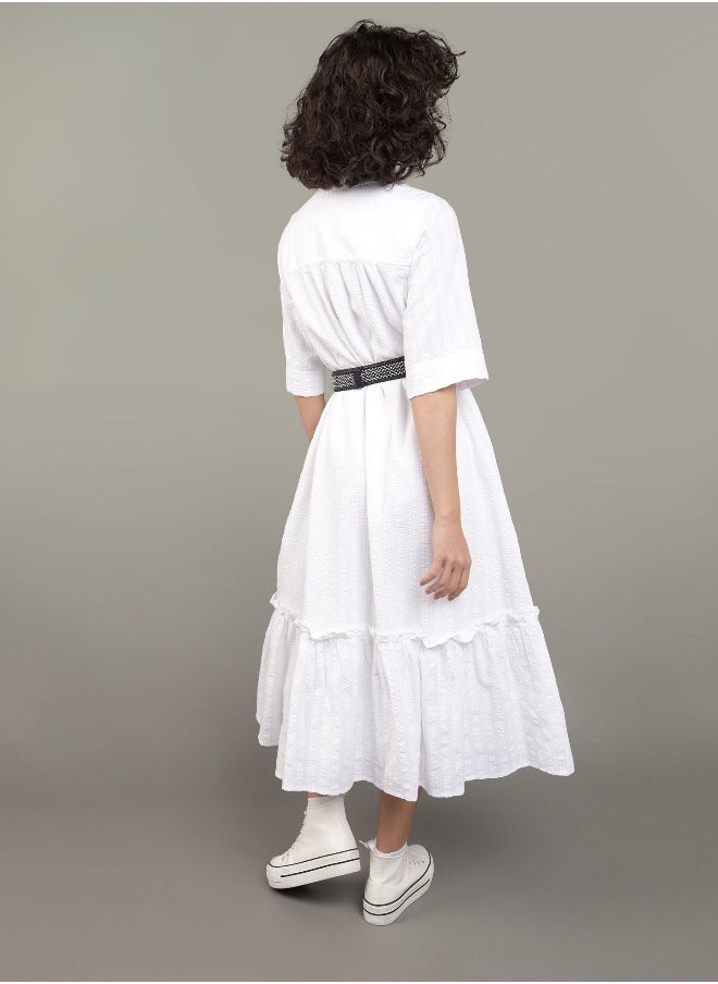 AE Ruffle Shirt Midi Dress