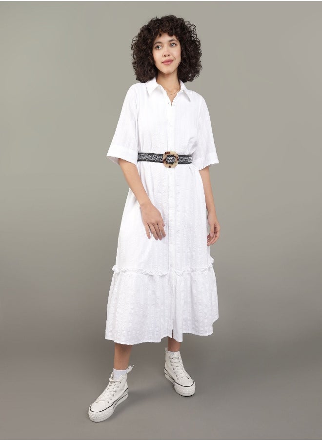 AE Ruffle Shirt Midi Dress