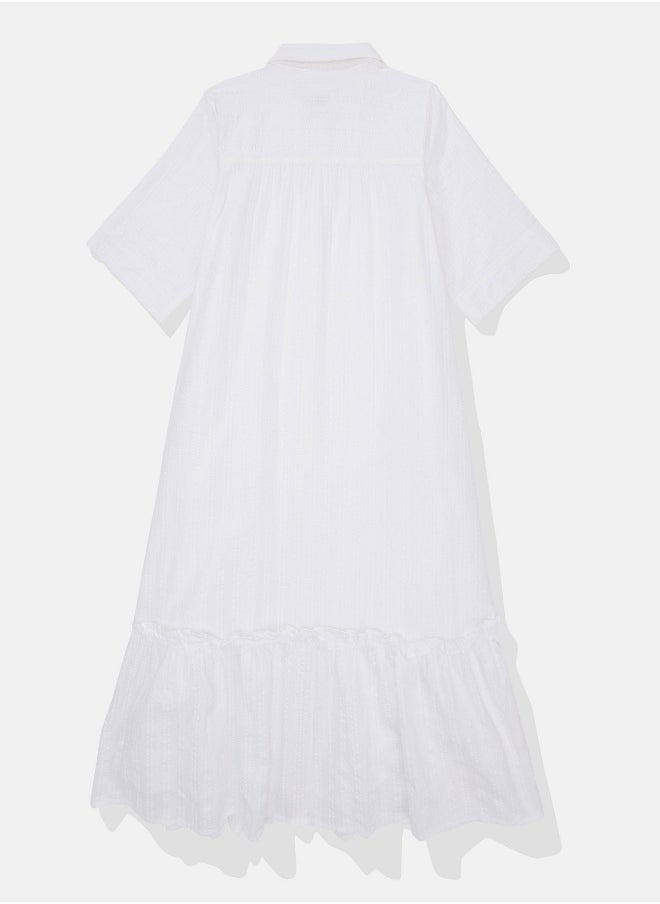 AE Ruffle Shirt Midi Dress