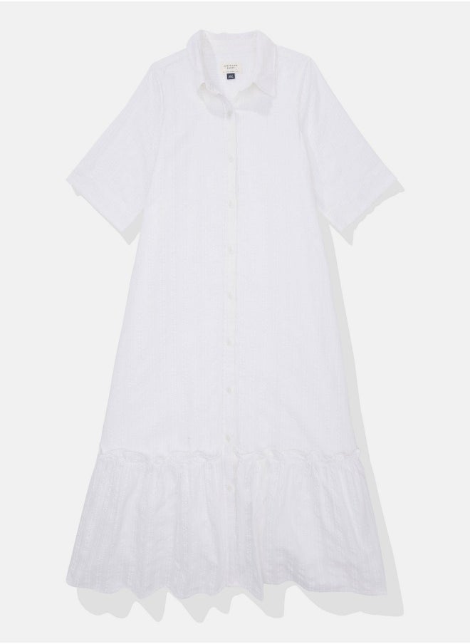 AE Ruffle Shirt Midi Dress