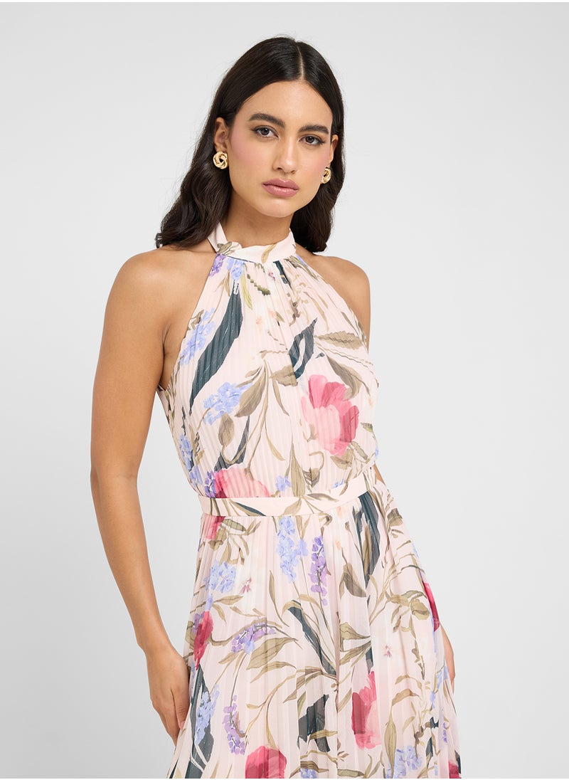 Curcloa Pleated Wide Leg Jumpsuit