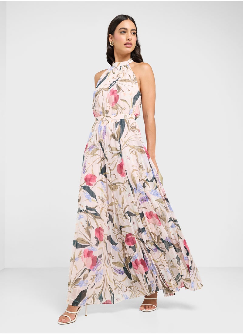 Curcloa Pleated Wide Leg Jumpsuit