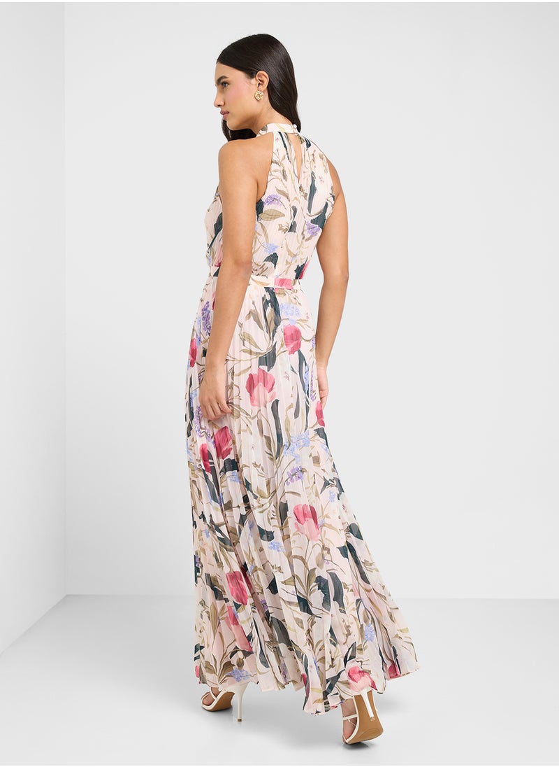 Curcloa Pleated Wide Leg Jumpsuit