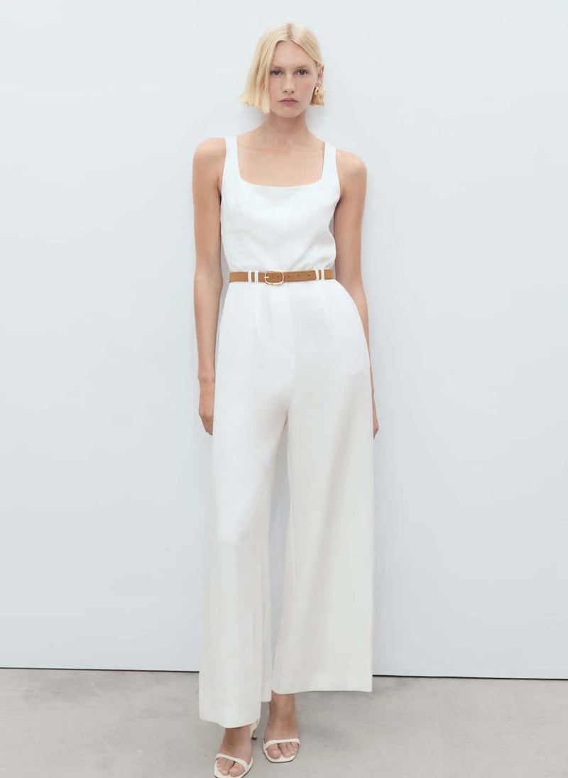 Long Lyocell Jumpsuit With Belt