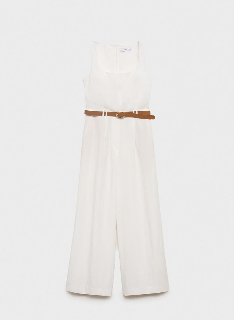 Long Lyocell Jumpsuit With Belt