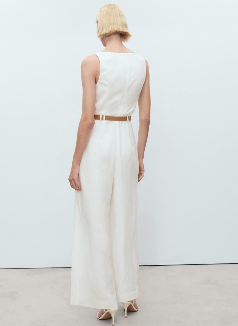 Long Lyocell Jumpsuit With Belt