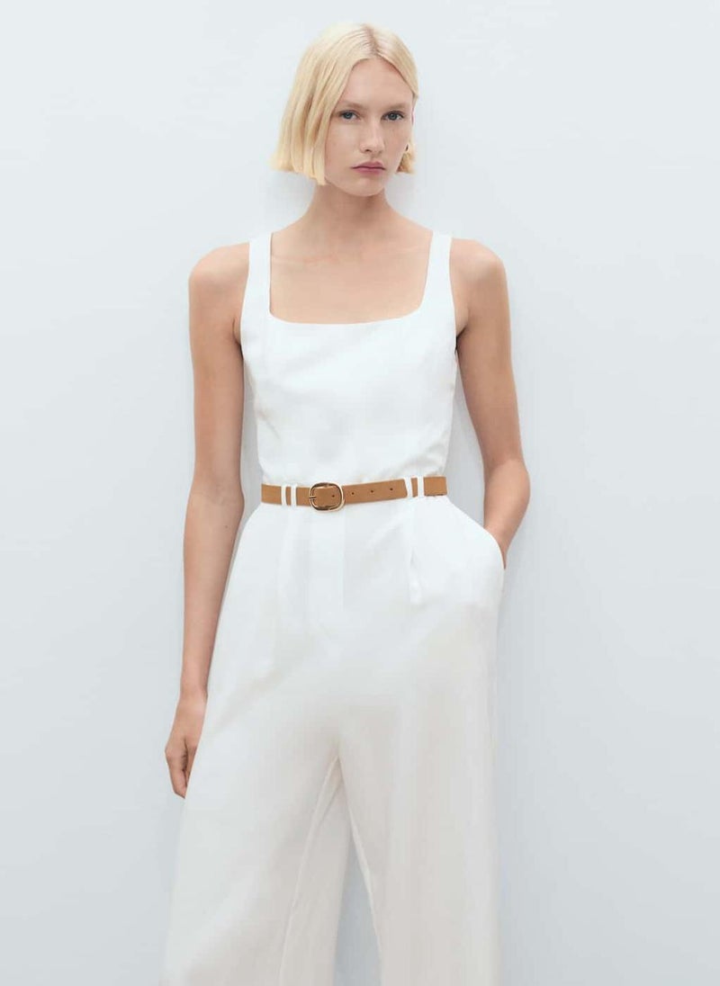 Long Lyocell Jumpsuit With Belt
