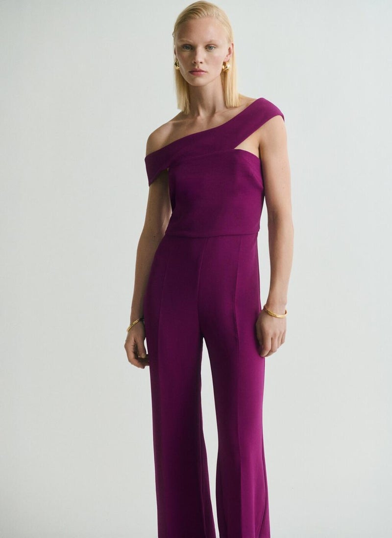 Long Jumpsuit With Asymmetrical Neck