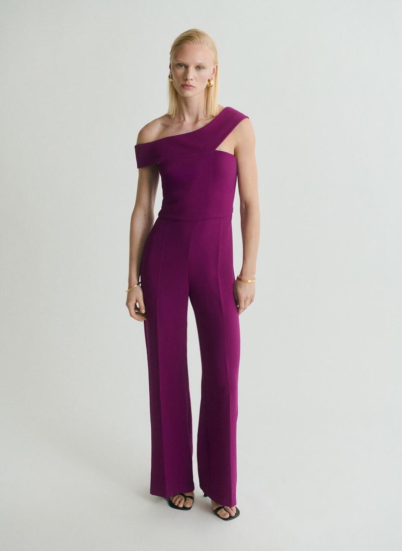 Long Jumpsuit With Asymmetrical Neck