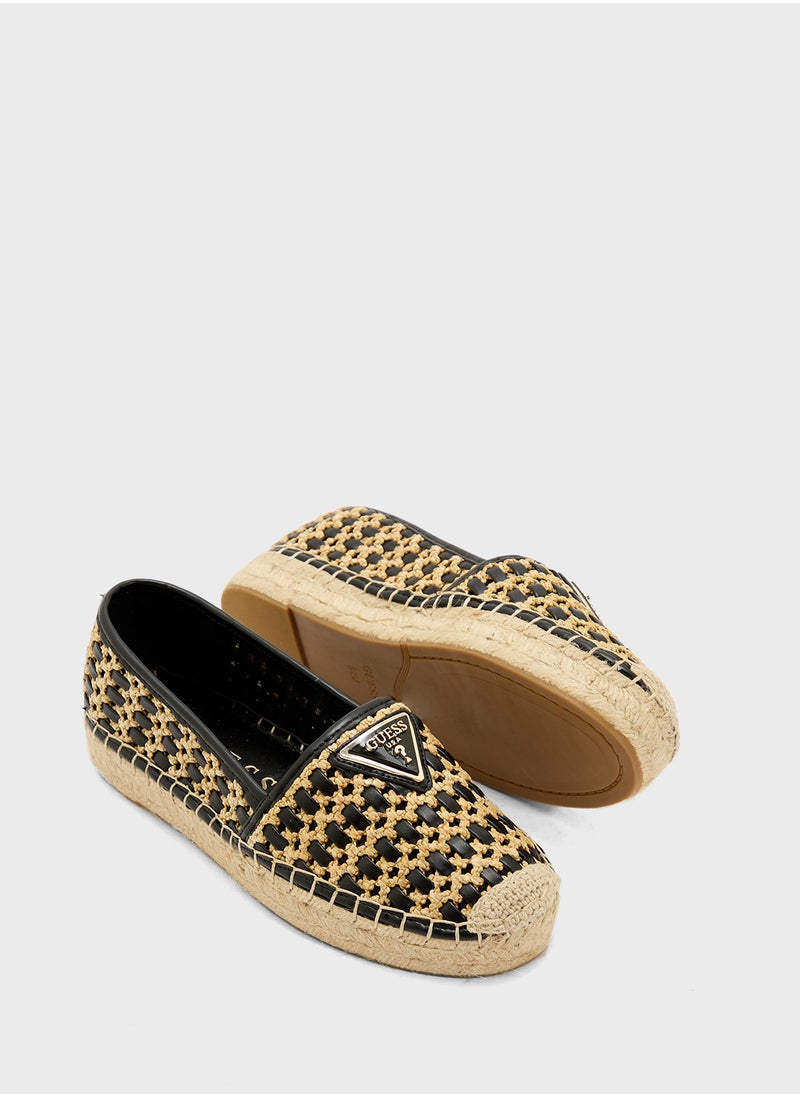 Logo Detailed Flat Espadrilles