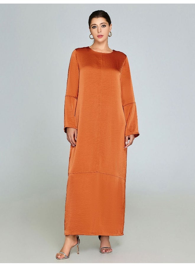 Minimalist Fashion Handmade Sewn Kaftan Dress with Long Sleeves