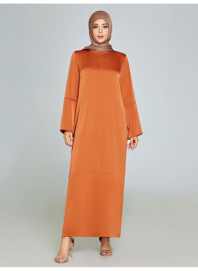 Minimalist Fashion Handmade Sewn Kaftan Dress with Long Sleeves