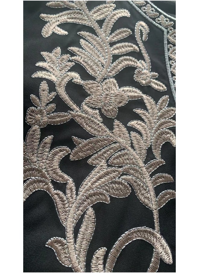 Elegant Handmade Embroidered Bell Sleeve Kaftan Robe