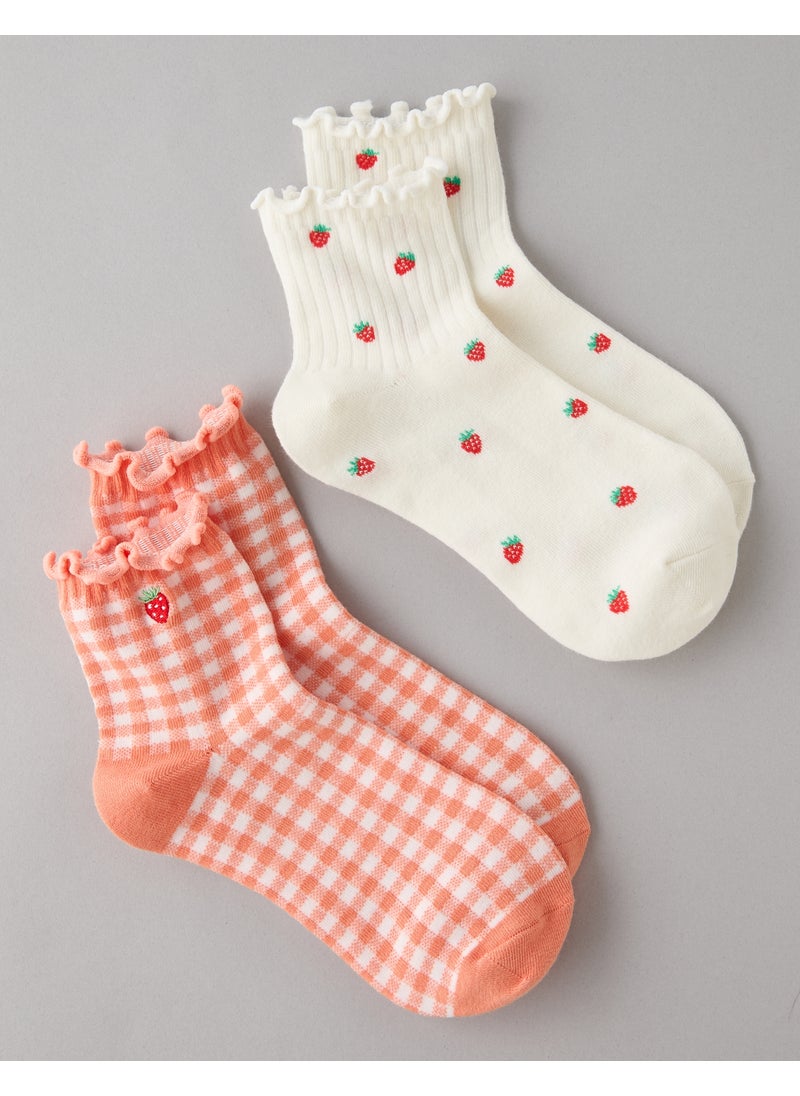 AE Gingham Boyfriend Socks 2-Pack