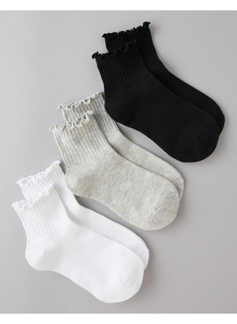 AE Ruffle Boyfriend Sock 3-Pack