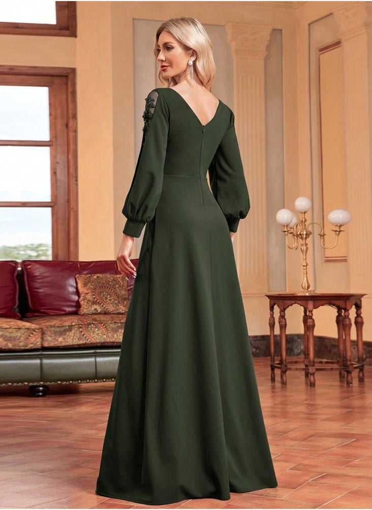 Long Sleeve Sequin Mermaid Evening Dress for Weddings and Parties