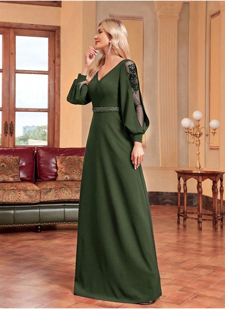 Long Sleeve Sequin Mermaid Evening Dress for Weddings and Parties
