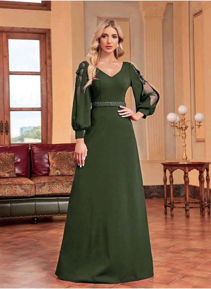 Long Sleeve Sequin Mermaid Evening Dress for Weddings and Parties