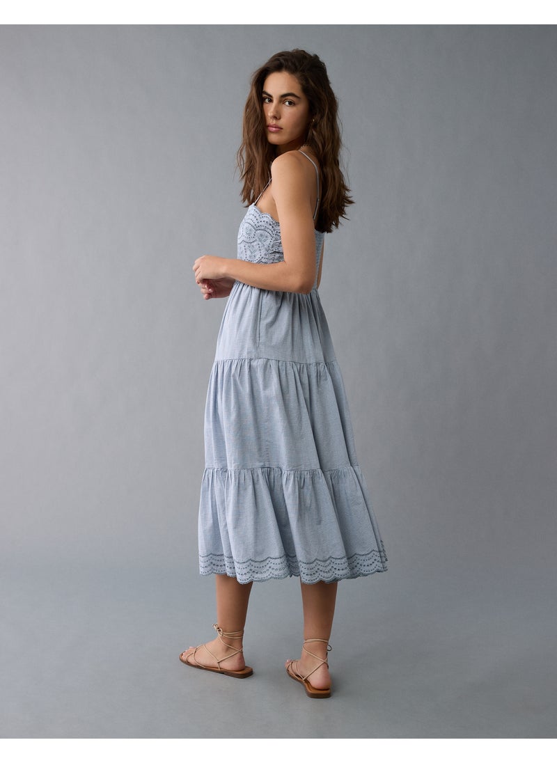 AE Scalloped Tiered Midi Dress