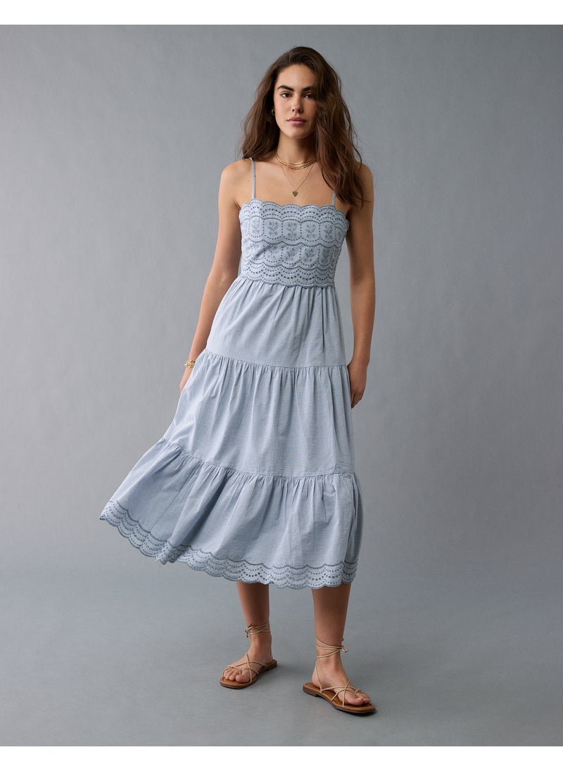AE Scalloped Tiered Midi Dress