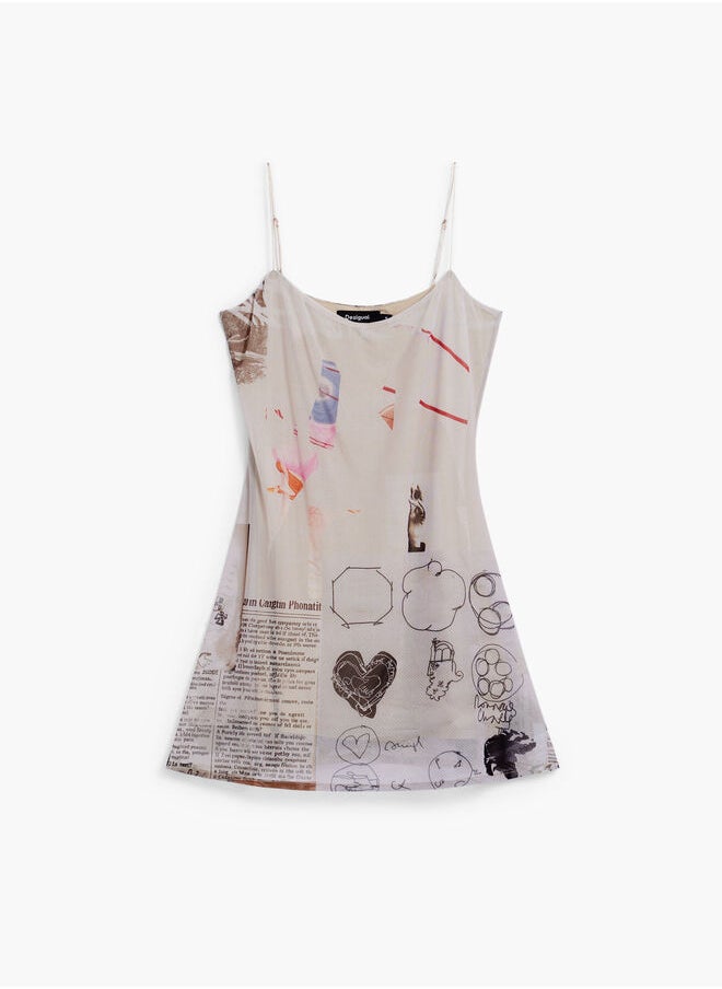 Printed Sleeveless Mini Dress