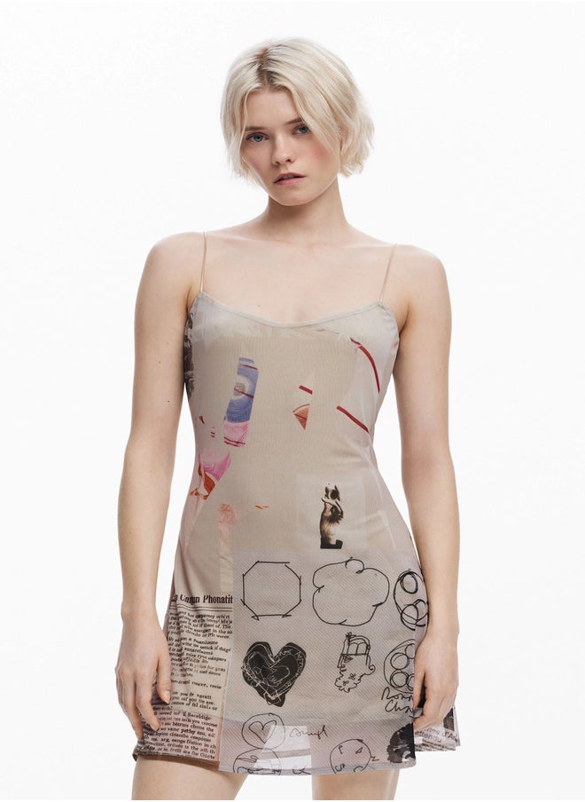 Printed Sleeveless Mini Dress
