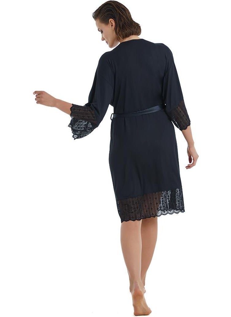 Women's Black Dressing Gown 51300
