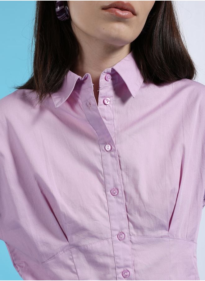 Women Fit and Flared Casual Solid Shirt Dress