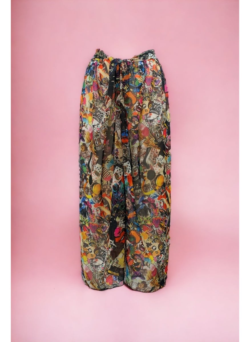Vintage Retro Patterned Long Pareo Tie Chiffon Women's Beach Dress New Season