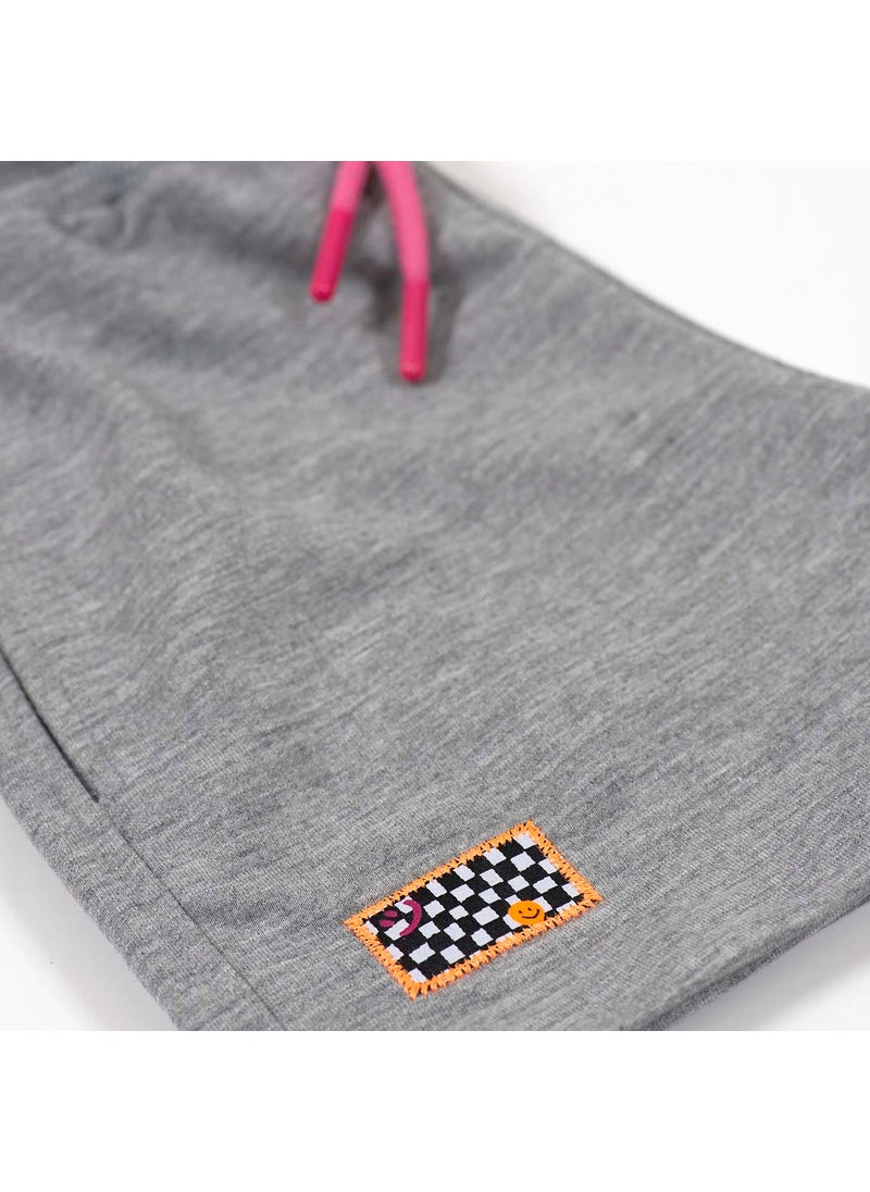 Grey Basic Pleated Shorts