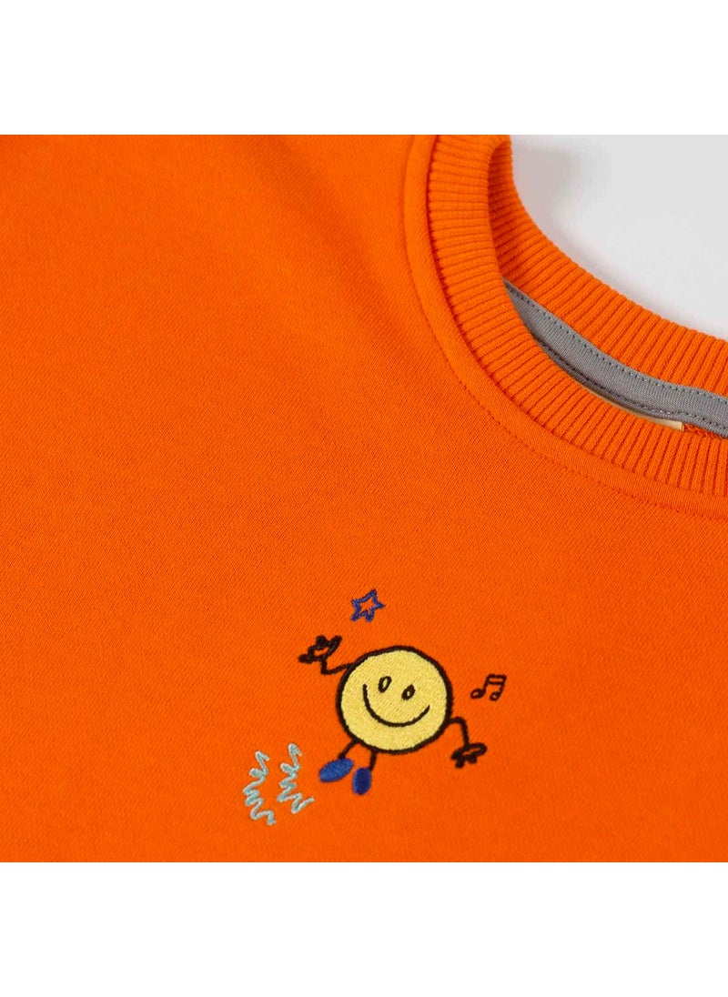 Orange Smiley Sweater
