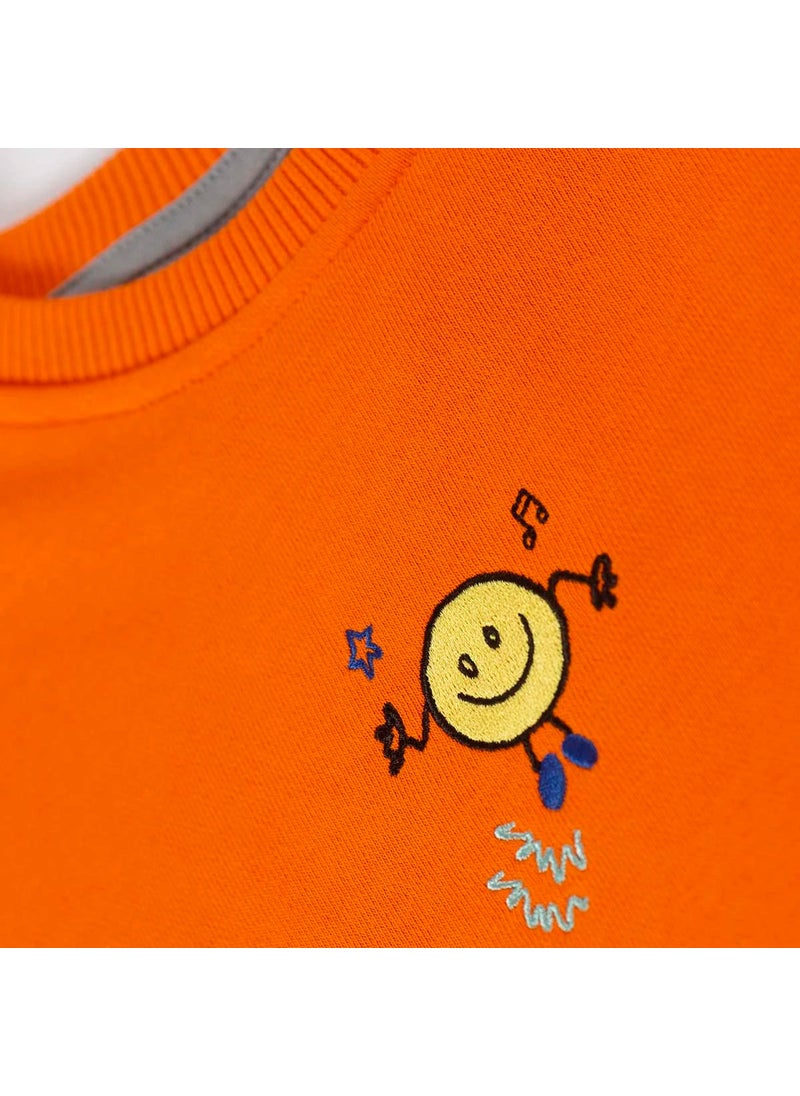 Orange Smiley Sweater