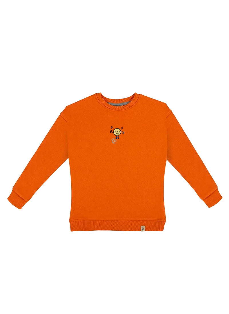 Orange Smiley Sweater