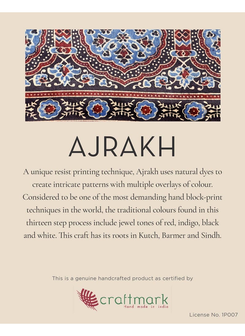 Blue Cotton Ajrakh Printed Top