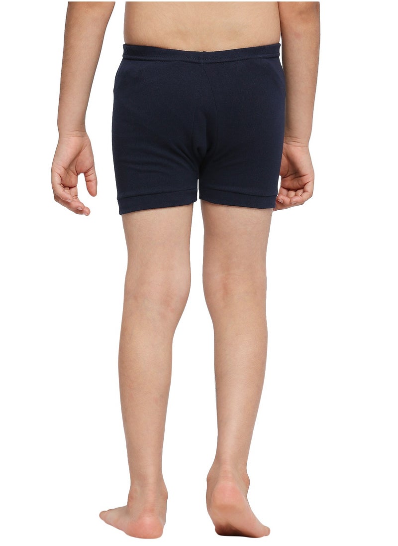 BOY'S COTTON BOXER SHORT BRIEF (PACK OF 3) - NAVY BLUE